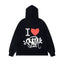 Syna World "I Heart Syna" Devil Graphic Oversized Fleece Hoodie (Black / Red / White)