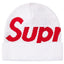 Supreme Big Logo Beanie Fw25 White Cuffed Knit Winter Hat