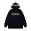 Syna World Hood Print Logo Oversized Fleece Hoodie (Black / Yellow)
