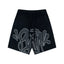Syna World Graphic Fleece Shorts (Black / Grey Outline)