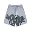 Syna World Graphic Fleece Shorts (Grey / Black Outline)