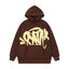 Syna world Drill Graffiti Logo Brown Pullover Hoodie