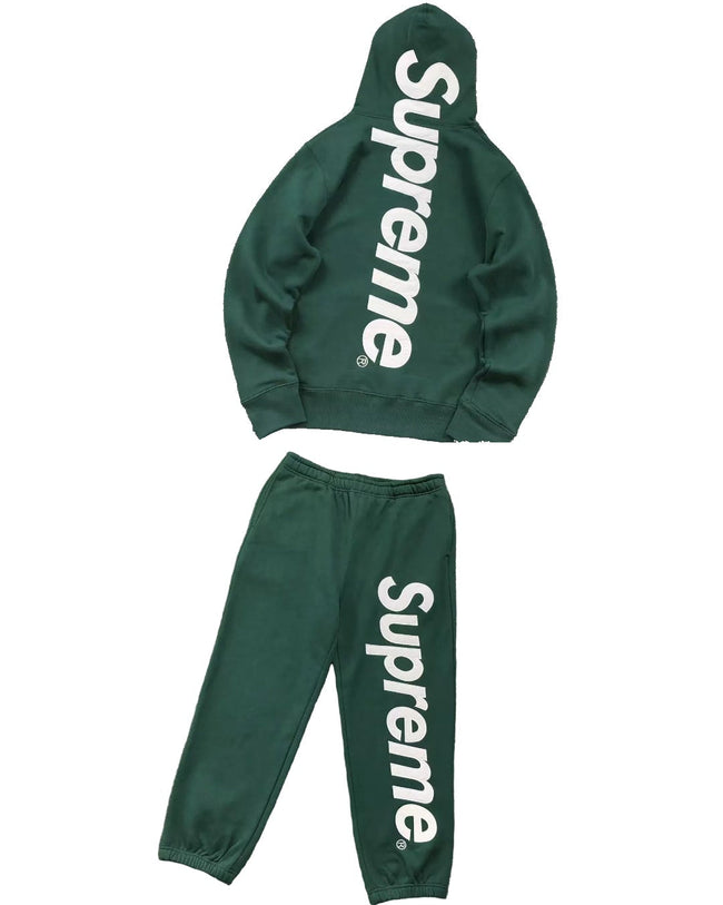 Supreme Side Logo Hoodie & Sweatpants Set – Dark Green Hover Image
