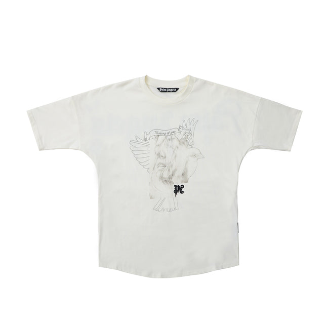 PALM ANGELS DOVE GRAPHIC OVERSIZED OFF‑WHITE T‑SHIRT Hover Image