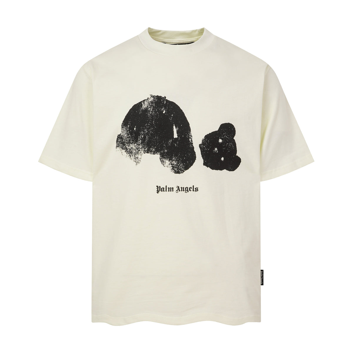 PALM ANGELS DISTORTED BEAR PRINT OFF‑WHITE OVERSIZED T‑SHIRT