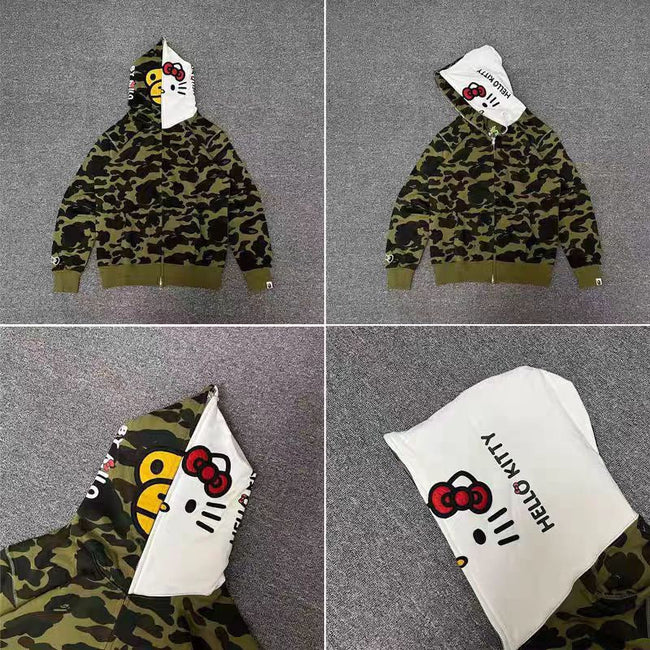 BAPE x Hello Kitty Shark Full Zip Hoodie Camo Edition Main Image