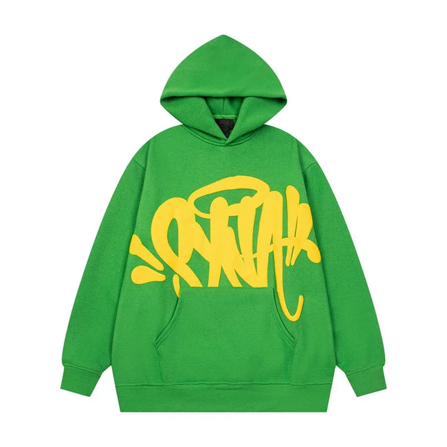Syna world Drill Graffiti Logo Green Pullover Hoodie Hover Image