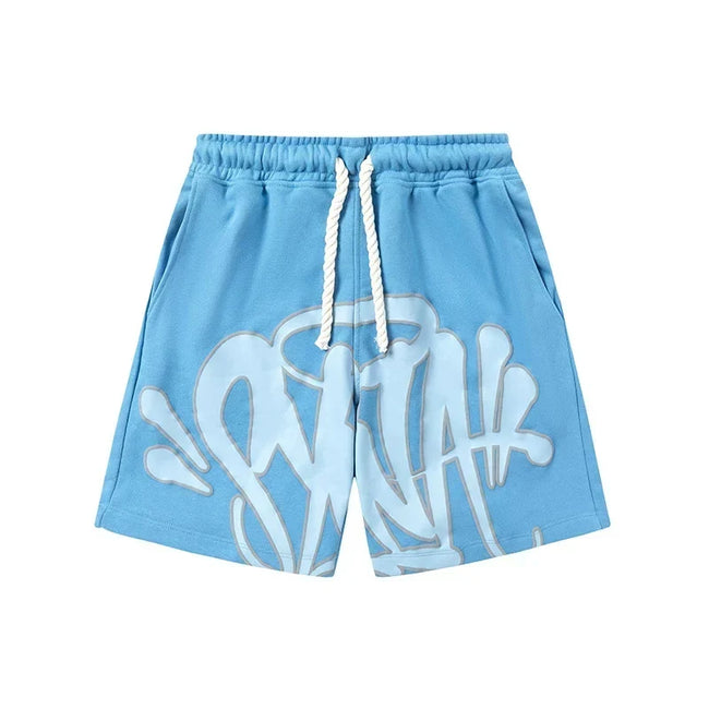 Syna World Graphic Fleece Shorts (Baby Blue / Light Blue Outline) Hover Image