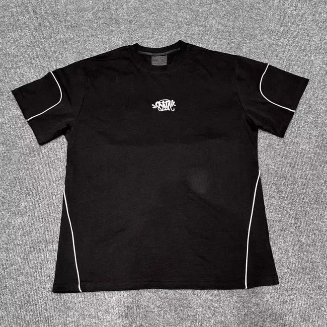 Syna World Embroidered Piping T-Shirt (Black) Hover Image