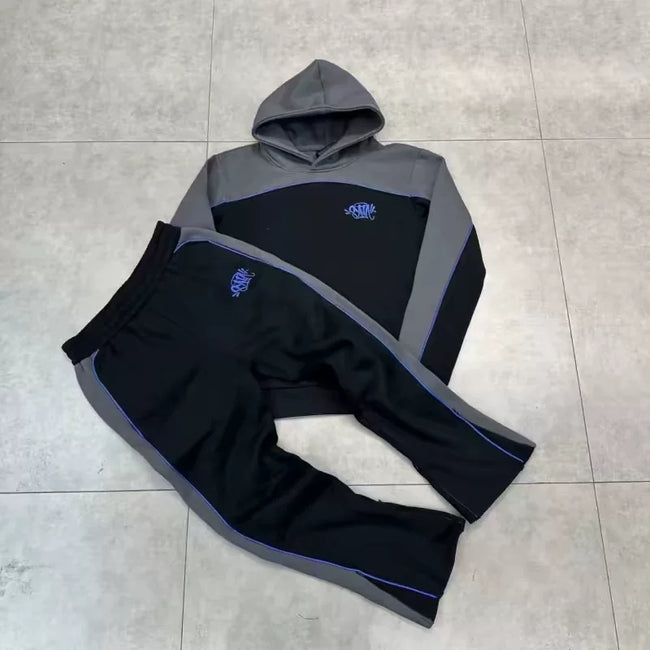 Syna World Fleece Hoodie Tracksuit Set (Grey / Black) Hover Image