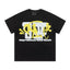 Syna World Vintage Oversized Graffiti Logo Graphic Tee (Black / Yellow)