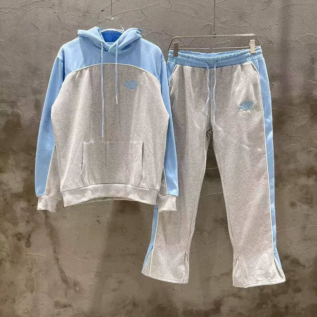 Syna World Fleece Hoodie Tracksuit Set (Baby Blue / Grey) Hover Image