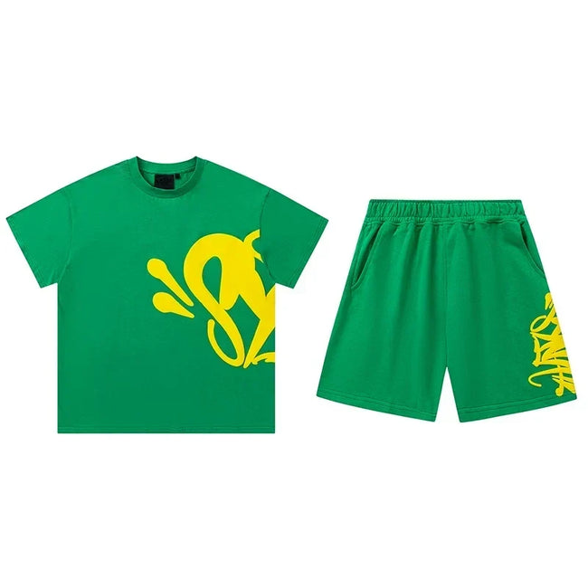 Syna World T-Shirt and Shorts Set (Green / Yellow) Hover Image