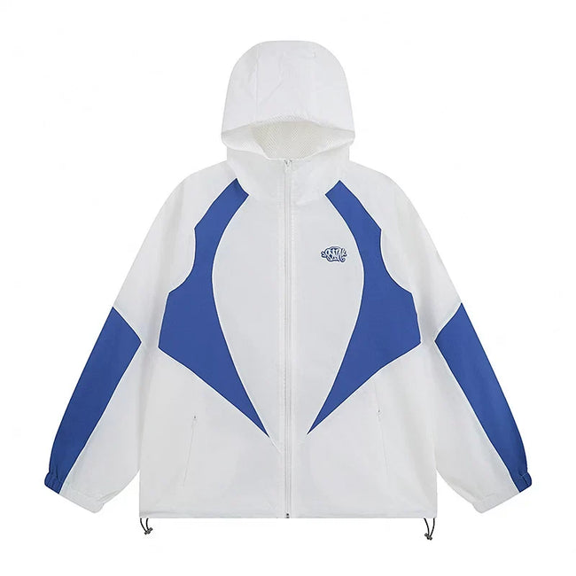 Syna world Color Block Hooded Windbreaker Jacket Hover Image