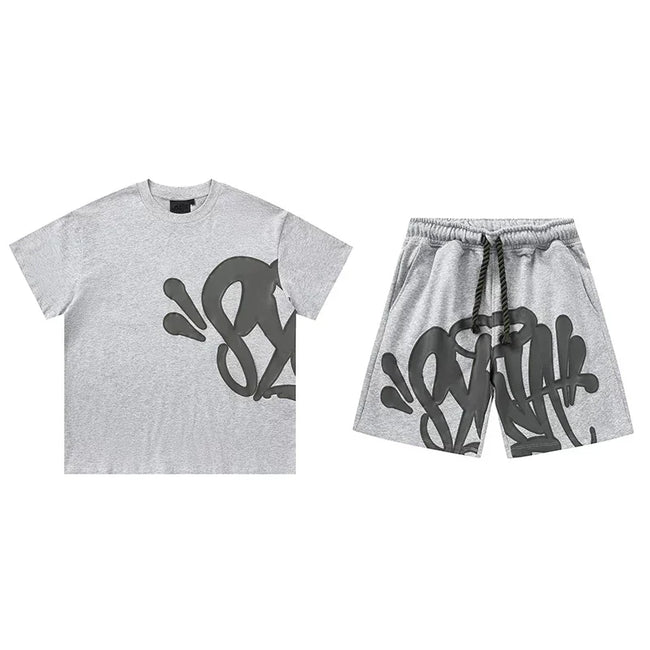 Syna World T-Shirt and Shorts Set (Grey / Black) Hover Image