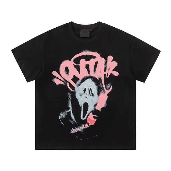 Syna World Scream Ghost Graphic Oversized Tee (Black / Pink / Grey) Hover Image
