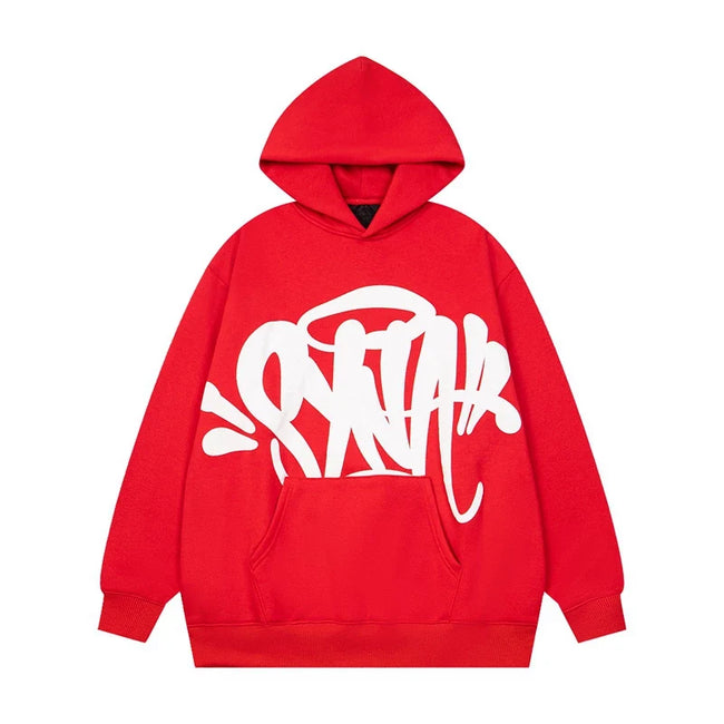 Syna world Drill Graffiti Logo Red Pullover Hoodie Hover Image