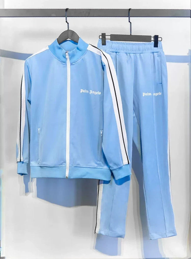 Palm Angels Classic Track Jacket & Pants Set - Light Blue/White Hover Image