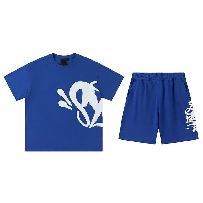 Syna World T-Shirt and Shorts Set (Blue / White) Hover Image