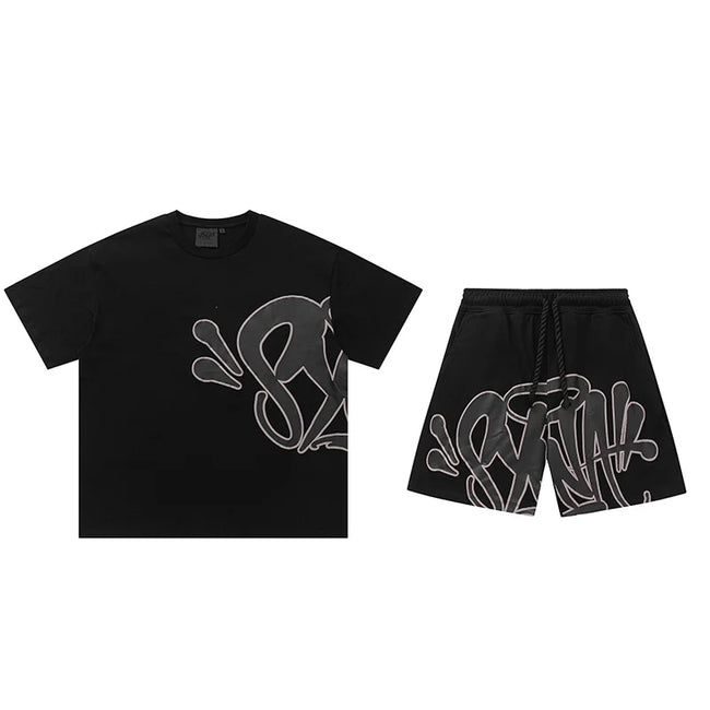 Syna World T-Shirt and Shorts Set (Black) Hover Image