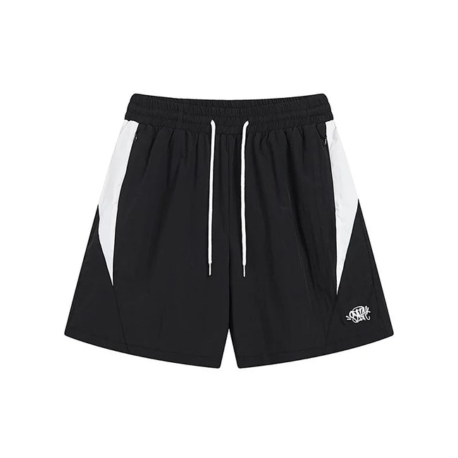 Syna world Black White Color Block Nylon Sport Shorts Hover Image