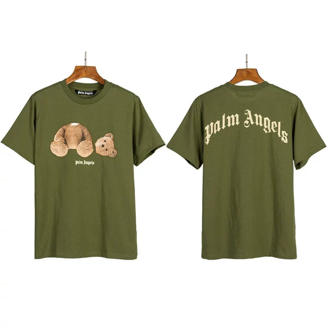 Palm Angels Headless Bear Graphic T-Shirt - Olive Green Hover Image