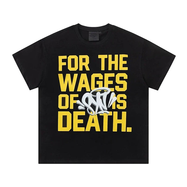 Syna World Vintage Oversized Statement Graphic Tee (Black / Yellow) Hover Image