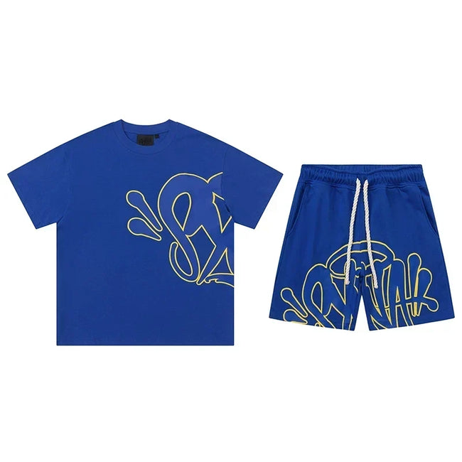 Syna World T-Shirt and Shorts Set (Blue / Yellow) Hover Image