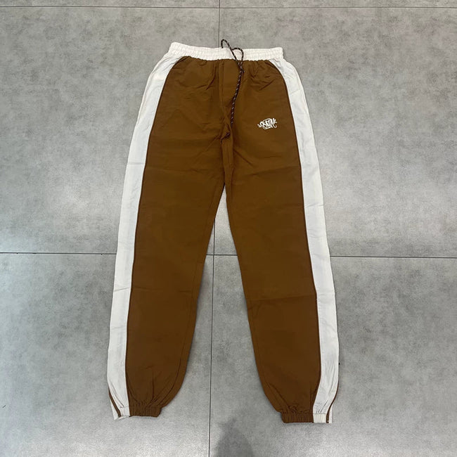 Syna World Colorblock Nylon Track Pants (Brown) Hover Image