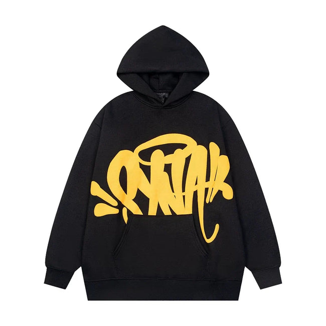 Syna world Drill Graffiti Logo Black Pullover Hoodie Hover Image