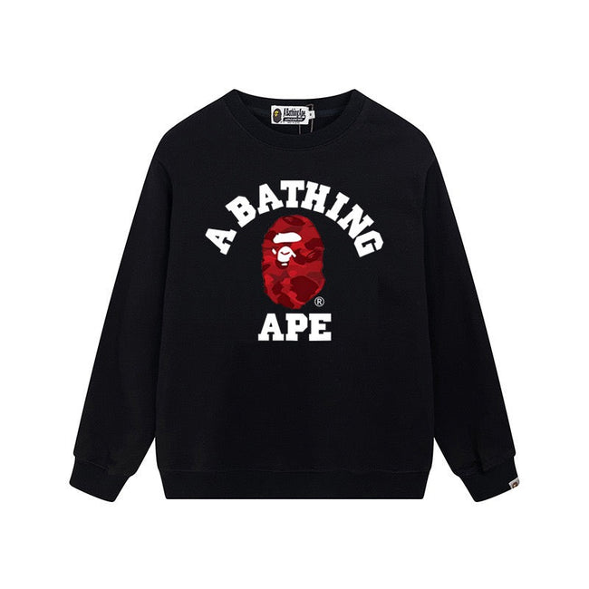 BAPE Red Camo Ape Head Crewneck Sweatshirt Hover Image