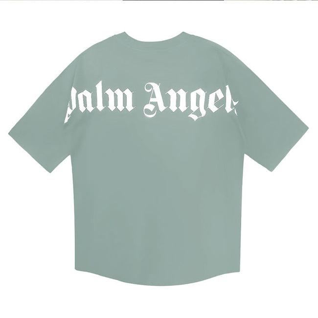 PALM ANGELS BACK BIG LOGO T‑SHIRT SAGE GREEN Hover Image