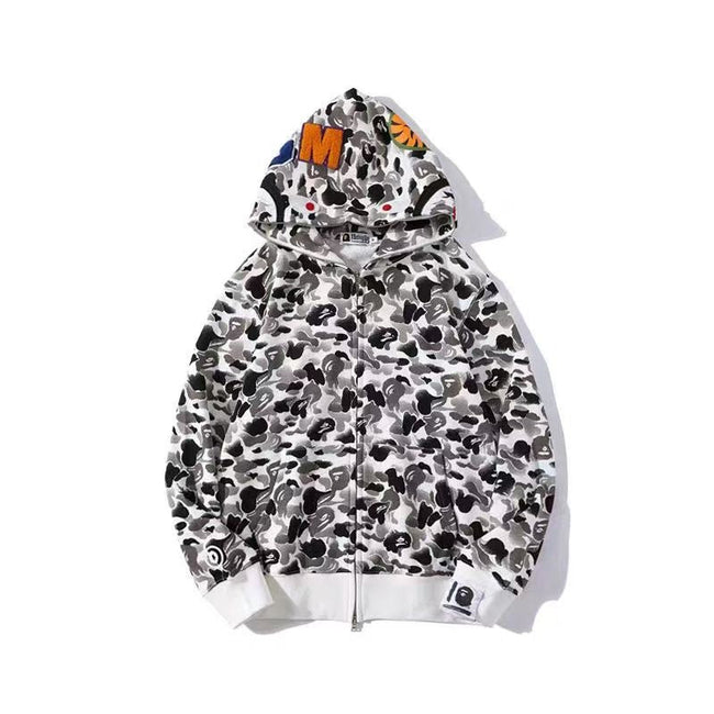 BAPE Shark Full Zip Hoodie White Camo Edition Hover Image