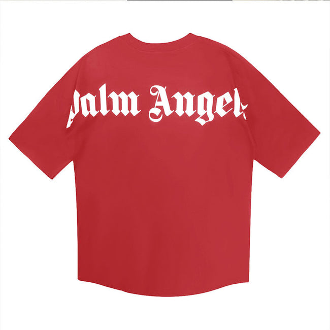 PALM ANGELS BACK BIG LOGO T‑SHIRT RED Hover Image