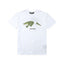 PALM ANGELS CUT‑OFF CROCODILE CREW NECK TEE WHITE