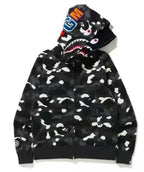 BAPE Black Camo Double Shark Full Zip Hoodie
